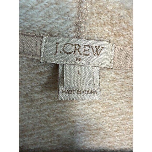 J Crew Sweatshirt Womens Large Beige Cowl Neck Long Sleeves Pockets - Picture 4 of 7